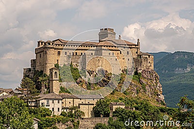 The castle of Bardi, Parma province, Italy Stock Photo