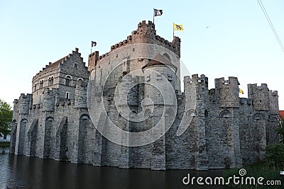 Castle Belgium Europe Gravensteen Stock Photo