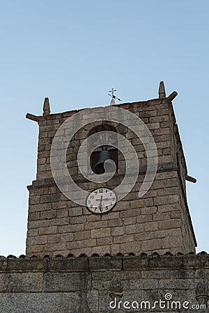 Castle bell tower in Castelo Novo village in Portugal Stock Photo