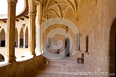 Castle Bellver in Majorca at Palma of Mallorca Stock Photo