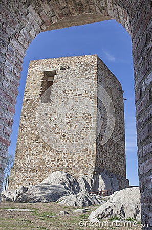 Castle of Belmez Tower of homage, Cordoba, Spain Stock Photo