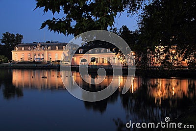 Castle Benrath in Dusseldorf in evening mood Stock Photo