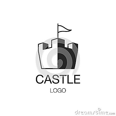 Castle building sign Vector Illustration