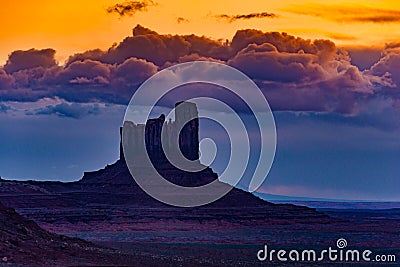 Castle Butte Monument Valley Stock Photo