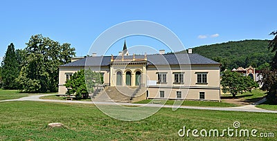 Castle Cechy pod Kosirem is classicist building on the outskirts of the park in the romantics Stock Photo