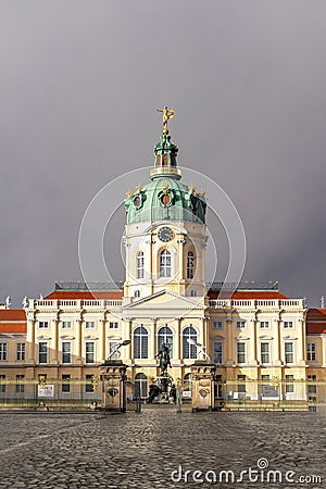 Castle Charlottenburg in Berlin under dark clouds Editorial Stock Photo