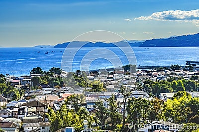 Castle City View Sagami Bay Izu Peninsula Odawara Kanagawa Japan Stock Photo