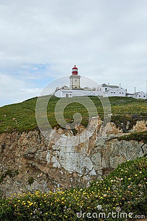 Castle on the Cliffs Edge Cabo da Roca, Portugal Editorial Stock Photo