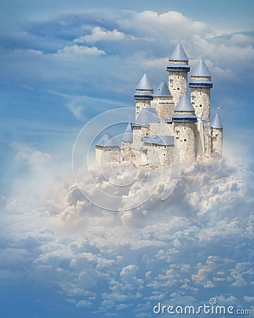 Castle in the clouds Stock Photo