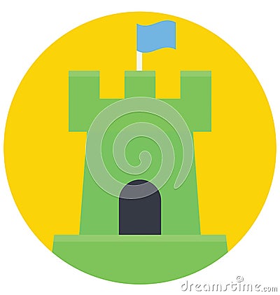 Castle Color Isolated Vector Icon that can be easily modified or edit Stock Photo