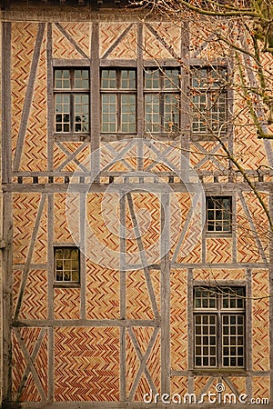 Castle of the Counts. Herringbone pattern. Carcassonne. France Stock Photo