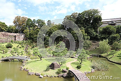 Kanazawa Castle Park is a popular tourist spot in Kanazawa. Stock Photo