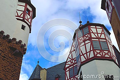 Castle Eltz in Germany. View to the towers Editorial Stock Photo