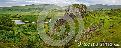 Castle Ewen - Fairy Glen hills formation with circular, spiral like pattern, Uig, Scotland Stock Photo