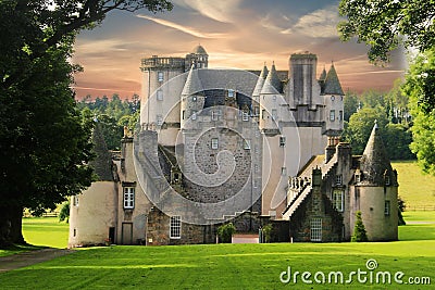 The Castle Fraser in Scotland Stock Photo