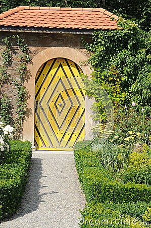 Castle Garden Doorway Stock Photo