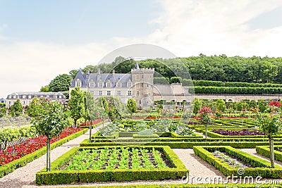 Castle Gardens in the Loire Valley in France. Stock Photo