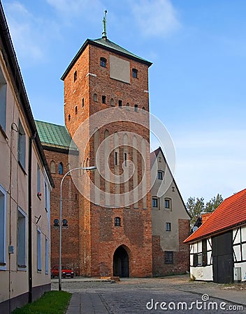 Castle gate, gothic style. Stock Photo