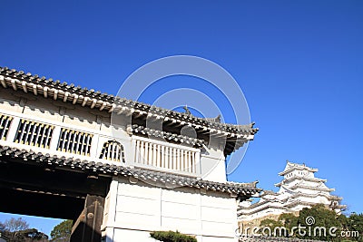 Castle gate of Himeji castle in Himeji Stock Photo