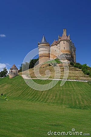 Castle hill in Dordogne France Stock Photo