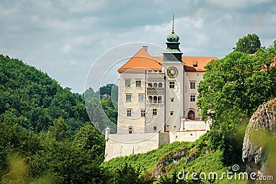 Castle on the hill in Ojcow National Park Poland - Pieskowa Skala. Pieskowa stone. Stock Photo