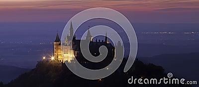 Castle Hohenzollern at night Stock Photo