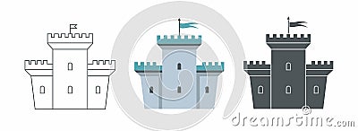 Castle icon. flat style Vector Illustration