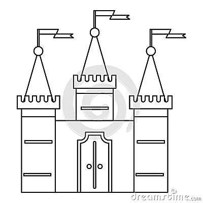 Castle icon, outline style Vector Illustration