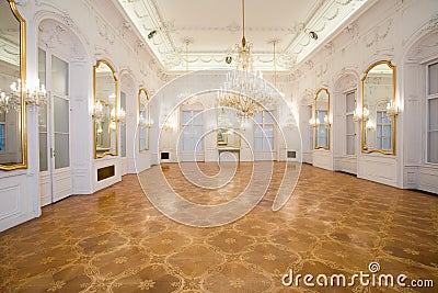 Castle interior, mirror room Stock Photo