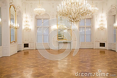 Castle interior, mirror room Stock Photo