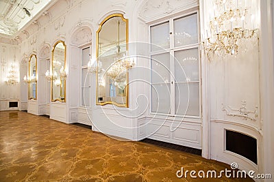 Castle interior, mirror room Stock Photo