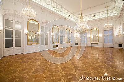 Castle interior, mirror room Stock Photo