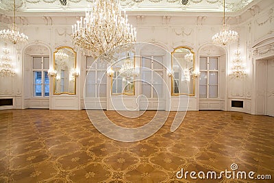 Castle interior, mirror room Stock Photo