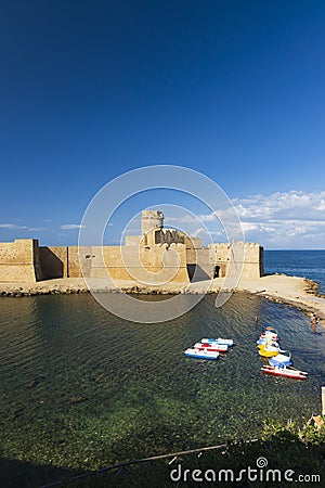 Castle in Isola di Capo Rizzuto, Province of Crotone, Calabria, Italy Editorial Stock Photo