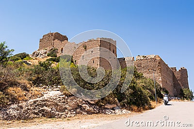 The castle of Kritinia Kastello on Rhodes island Stock Photo