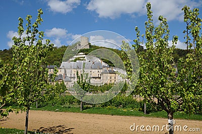 The castle of La Roche Guyon Stock Photo