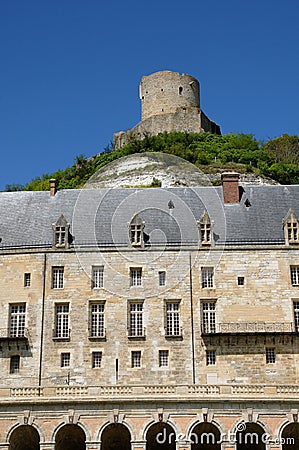 The castle of La Roche Guyon Stock Photo