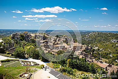 Castle Les Baux de-Provence, Provence, France on warm sunny day Stock Photo