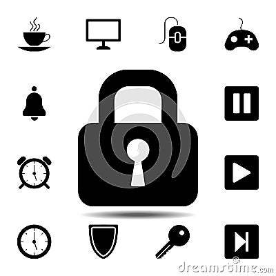 castle, lock, chateau, lock-hospital icon. Simple glyph vector element of web, minimalistic icons set for UI and UX, website or Stock Photo