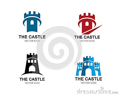 Castle Logo vector icon Vector Illustration