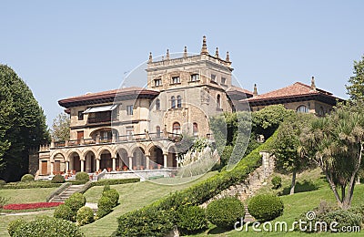 Castle look a like house in Getxo, Bilbao Spain Stock Photo