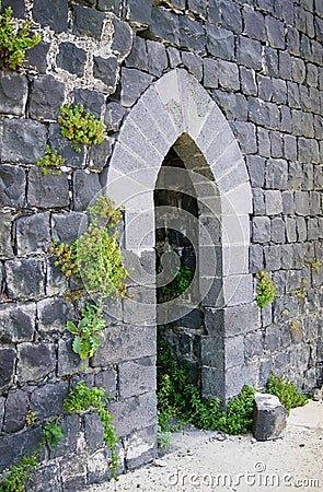 Castle Margat - stone doors Stock Photo