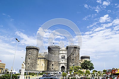 Castle of Maschio Angioino, Naples Italy Editorial Stock Photo