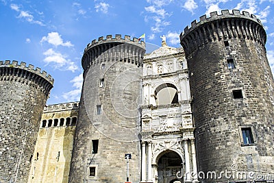 Castle of Maschio Angioino, Naples Italy Stock Photo
