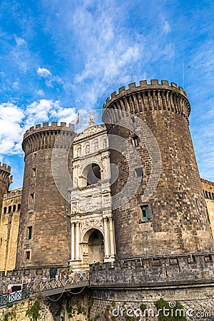 Castle Maschio Angioino in Naples Stock Photo