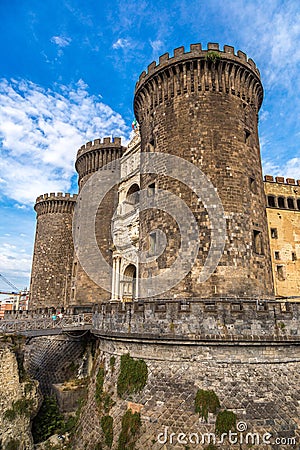 Castle Maschio Angioino in Naples Editorial Stock Photo