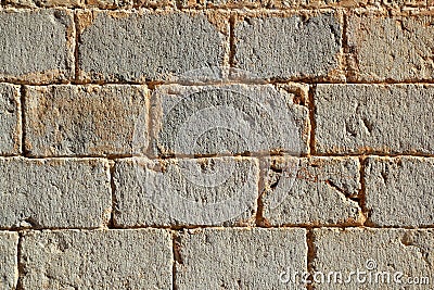 Castle masonry wall carved stone rows Stock Photo