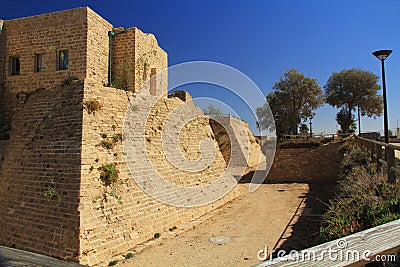 Castle Moat in Caesarea Maritima National Park Stock Photo