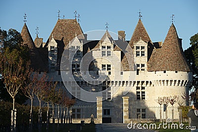 The castle of Monbazillac, Sweet botrytized wines have been made in Monbazillac Stock Photo