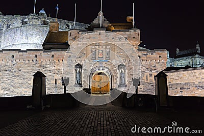 Castle at night. Edinburgh. Scotland. UK. Stock Photo